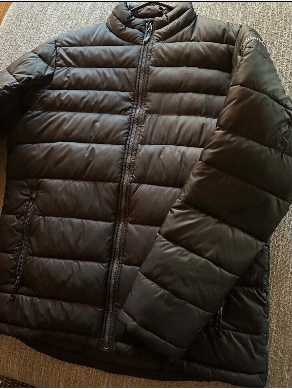 Columbia Men’s Medium Black Full Zip Puffer Jacket Stand-Up Collar
